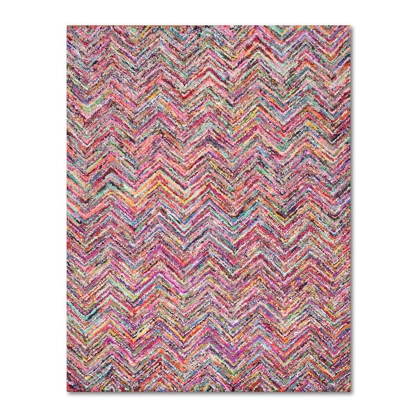5undefined6x8undefined Hand Tufted Cotton Zig-Zag Medley Multi